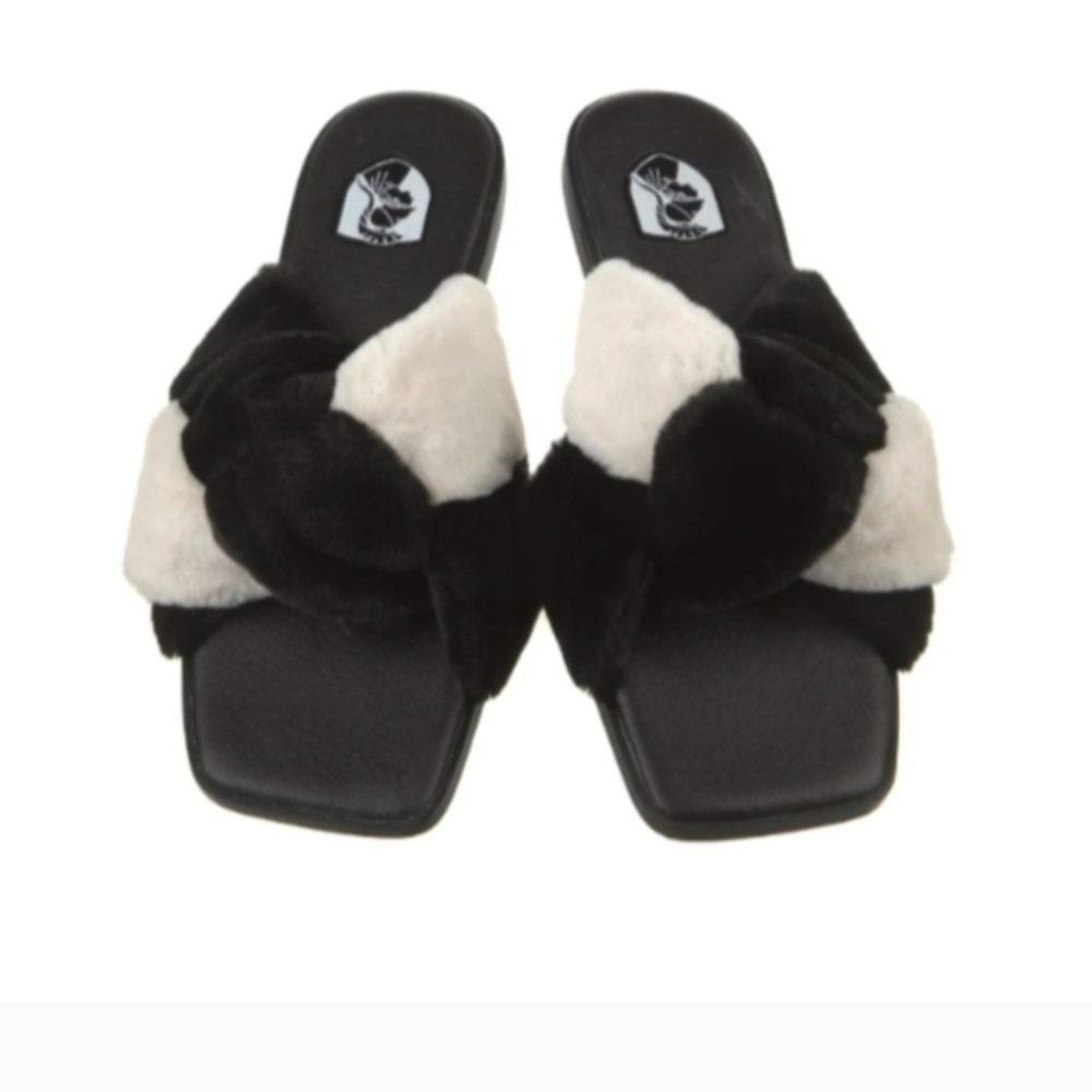 VHNY Vivienne HUE Black and White Women's Slipper Slides NWT